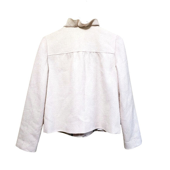 J. Crew Blazer Women's Irovy Wool Blend Button Up Ruffles Lined Size 2 - Picture 2 of 8